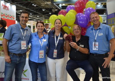 The Grapa team with breeder Sachar Karniel showing their popular red grapes.
